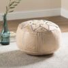 Pouf En Cuir Fait Main - Image 3