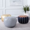 Pouf En Cuir Fait Main - Image 2